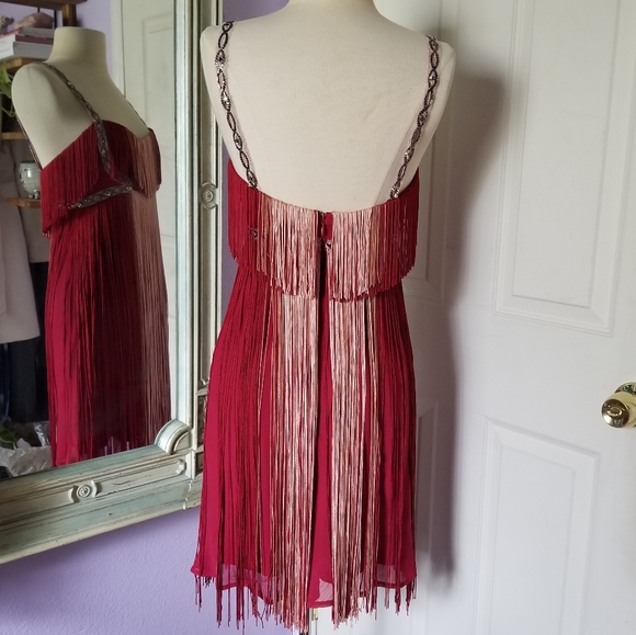 Free People Flapping My Fringe Red Flapper Dress - Picture 6 of 8